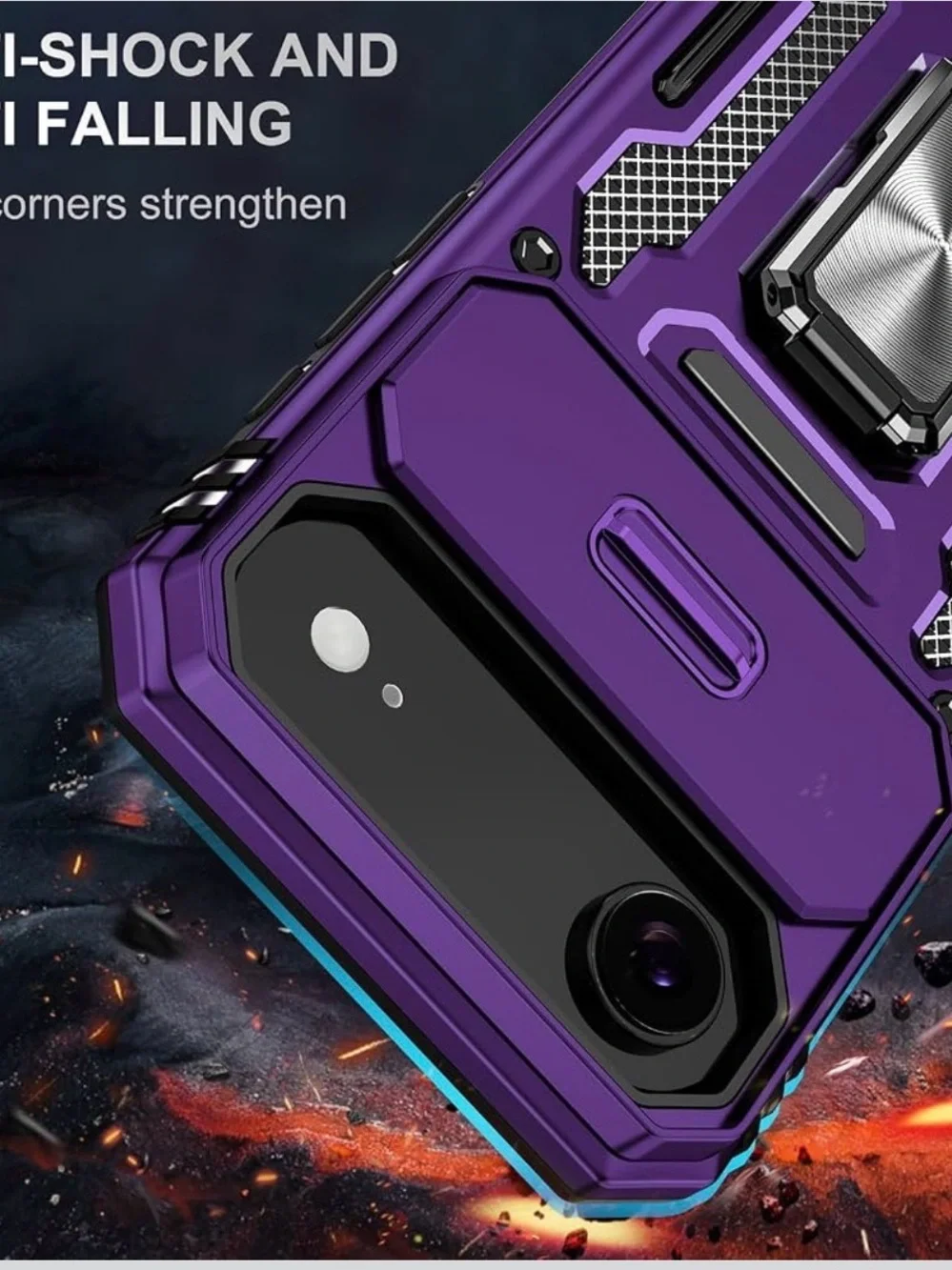 Brand-New iPhone 17 Air Rugged Case with Screen Protector – Purple